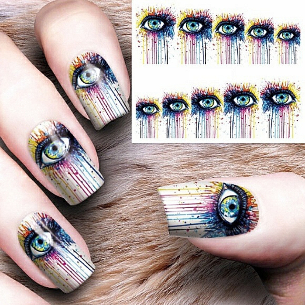 💐4/$16💐 Painted Rainbow Eye Nail Wrap 🏆HP🏆